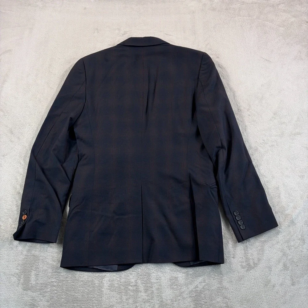 Paul Smith Sports Coat Blazer Jacket 38 Navy Multi Plaid Wool Designer $1295‎